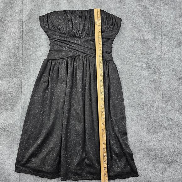 Vintage Y2K IN San Francisco Dress Womens Small Black Strapless Sparkle Whimsy - Picture 4 of 8